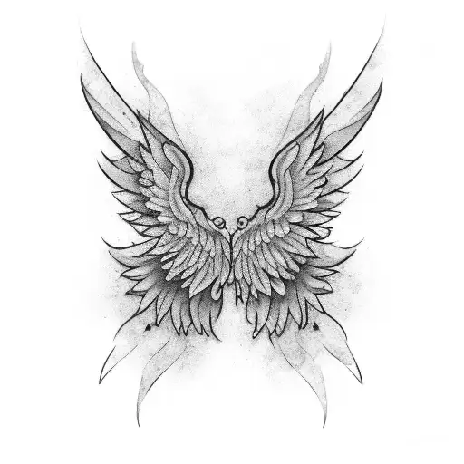 wing neck tattoo design idea