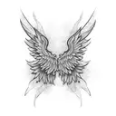 wing neck tattoo design idea