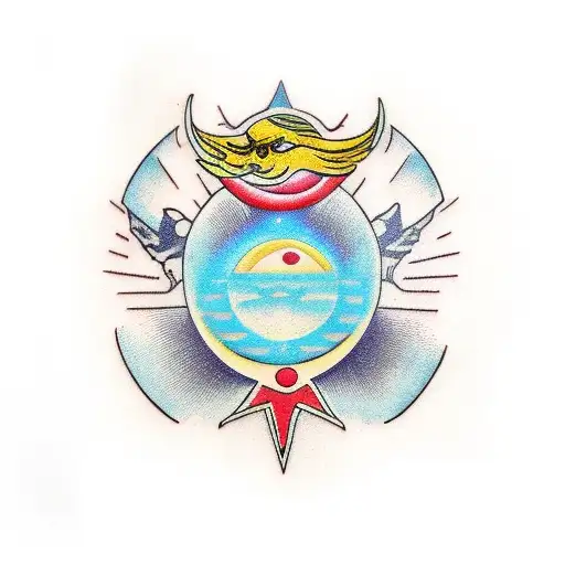 sol e lua tattoo design idea
