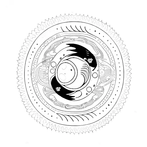 sol e lua tattoo design idea