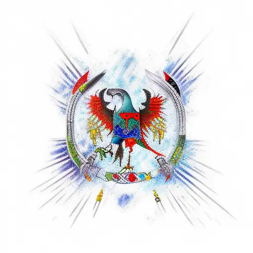 turkic paganism aggressive far right tattoo design idea