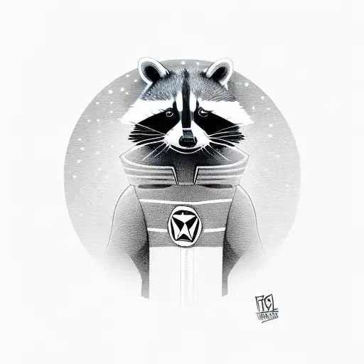 raccoon rocket tattoo design idea