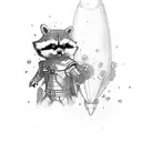 rocket from guardians of galaxy tattoo design idea