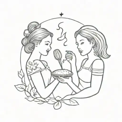 baking sisters tattoo design idea