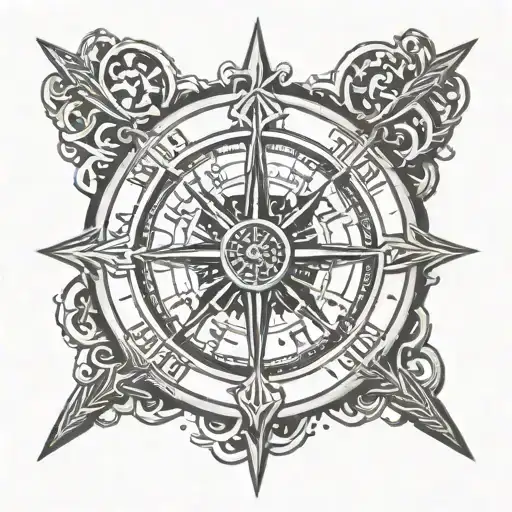 vegvisir viking compass tattoo design idea