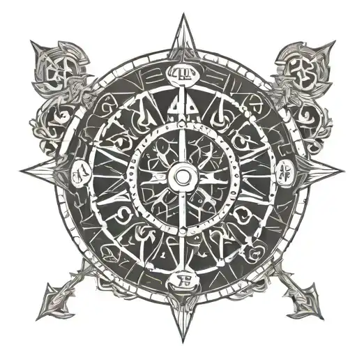 vegvisir viking compass tattoo design idea