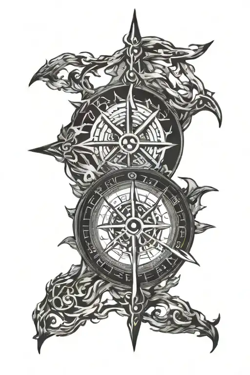 vegvisir viking compass tattoo design idea