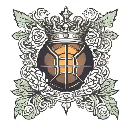 basketball with a crown tattoo design idea