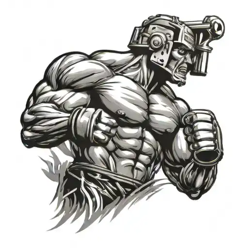 pumping iron tattoo design idea