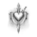 dagger with heart handle  tattoo design idea