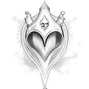dagger with heart handle  tattoo design idea