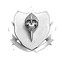 dagger with heart handle  tattoo design idea