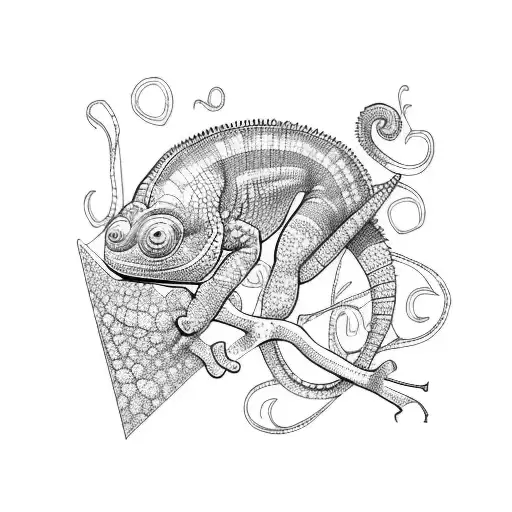 chameleon tattoo design idea