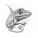 chameleon tattoo design idea