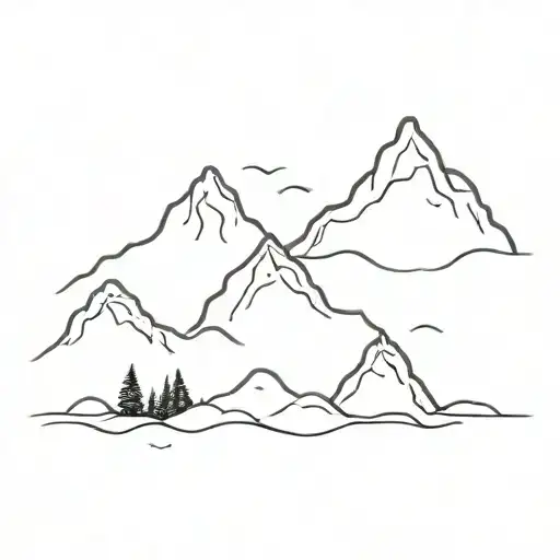 3 mountains that represent a bit of sadness and hope  tattoo design idea