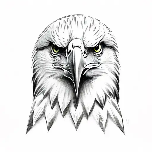 Eagle looking right at me menacingly with wings spread tattoo design idea