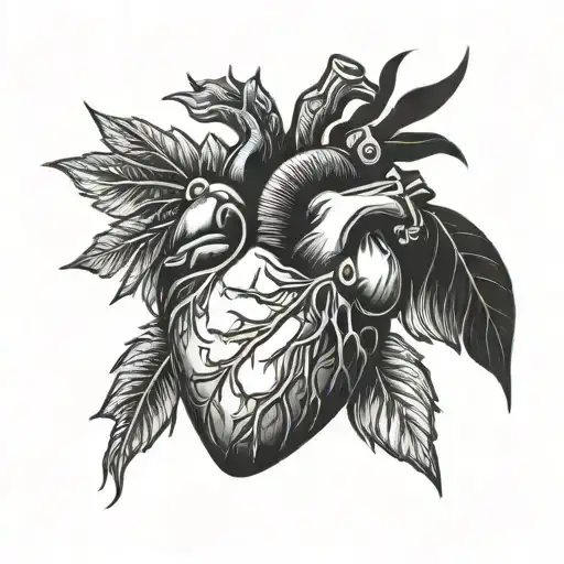  human heart thats been stabbed with a knife tattoo design idea