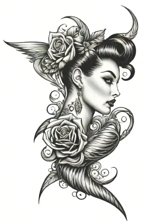 rockabilly  tattoo design idea