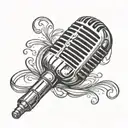 rockabilly microphone tattoo design idea