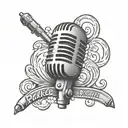 rockabilly microphone tattoo design idea