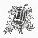 rockabilly microphone tattoo design idea