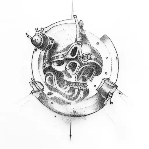 Arm tattoo, no higher than elbow, slightly covers back of the hand. Steam punk, code.  tattoo design idea