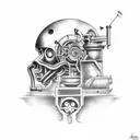 Arm tattoo, no higher than elbow, slightly covers back of the hand. Steam punk, code.  tattoo design idea