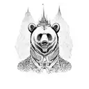 bear Dracula castle montane  tattoo design idea