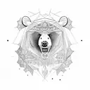 bear Dracula castle montane  tattoo design idea