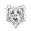 bear Dracula castle montane  tattoo design idea