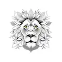 Lion surrounded by flowers tattoo design idea