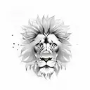 Lion surrounded by flowers tattoo design idea