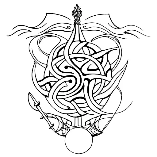 Trident tattoo design idea