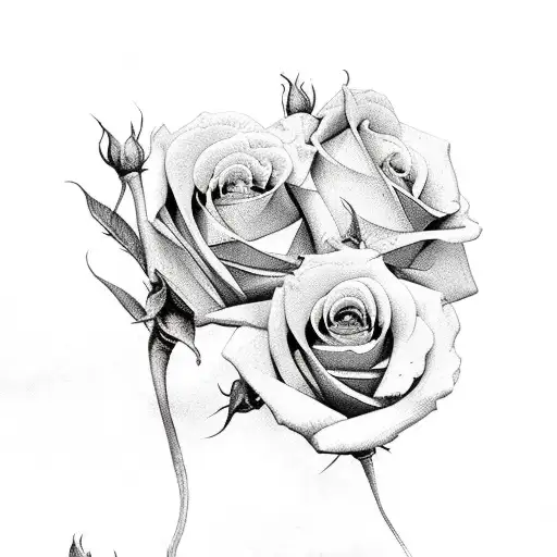 Letters L and P with roses tattoo design idea