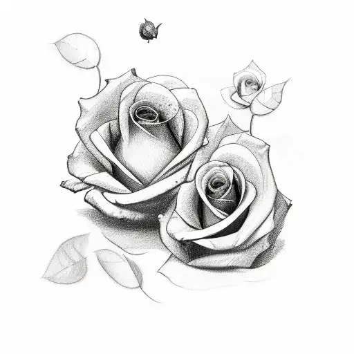 Letters "L" and "P" with roses tattoo design idea