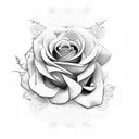 initials "LP" with roses tattoo design idea