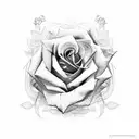 initials "LP" with roses tattoo design idea