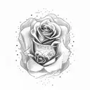 initials "LP" with roses tattoo design idea