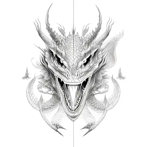 Cancer, Dragon, Nordic tattoo design idea