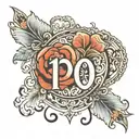 romanian numbers date tattoo design idea