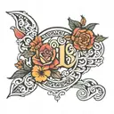 romanian numbers date tattoo design idea