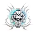 snake king skull tattoo design idea