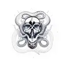 snake king skull tattoo design idea