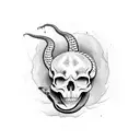 snake king skull tattoo design idea