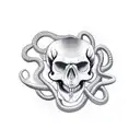 snake king skull tattoo design idea