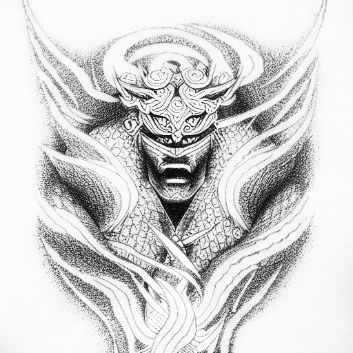 raijin thunder god tattoo design idea