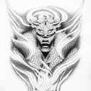 raijin thunder god tattoo design idea
