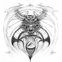 raijin thunder god tattoo design idea