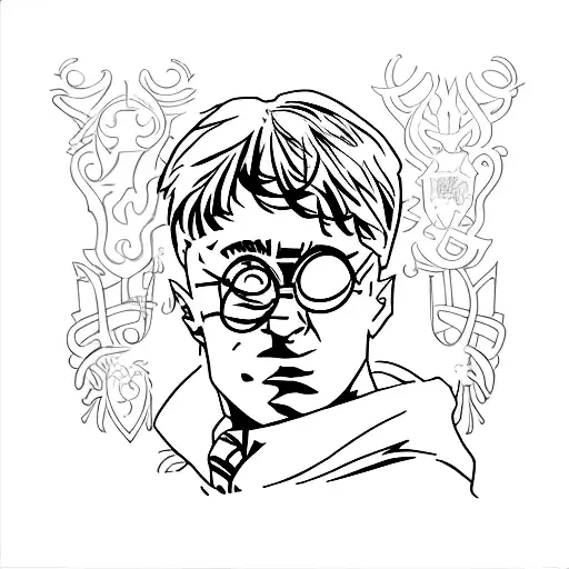 Harry Potter theme without faces tattoo design idea