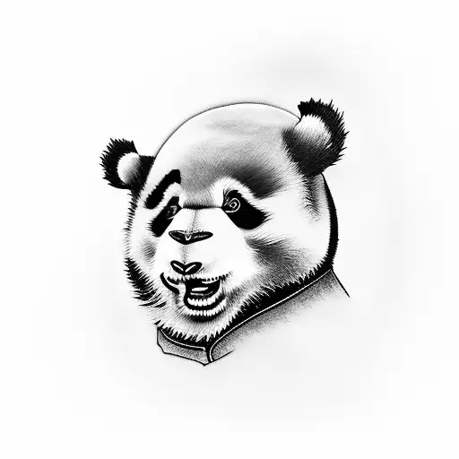 samurai panda devil  tattoo design idea